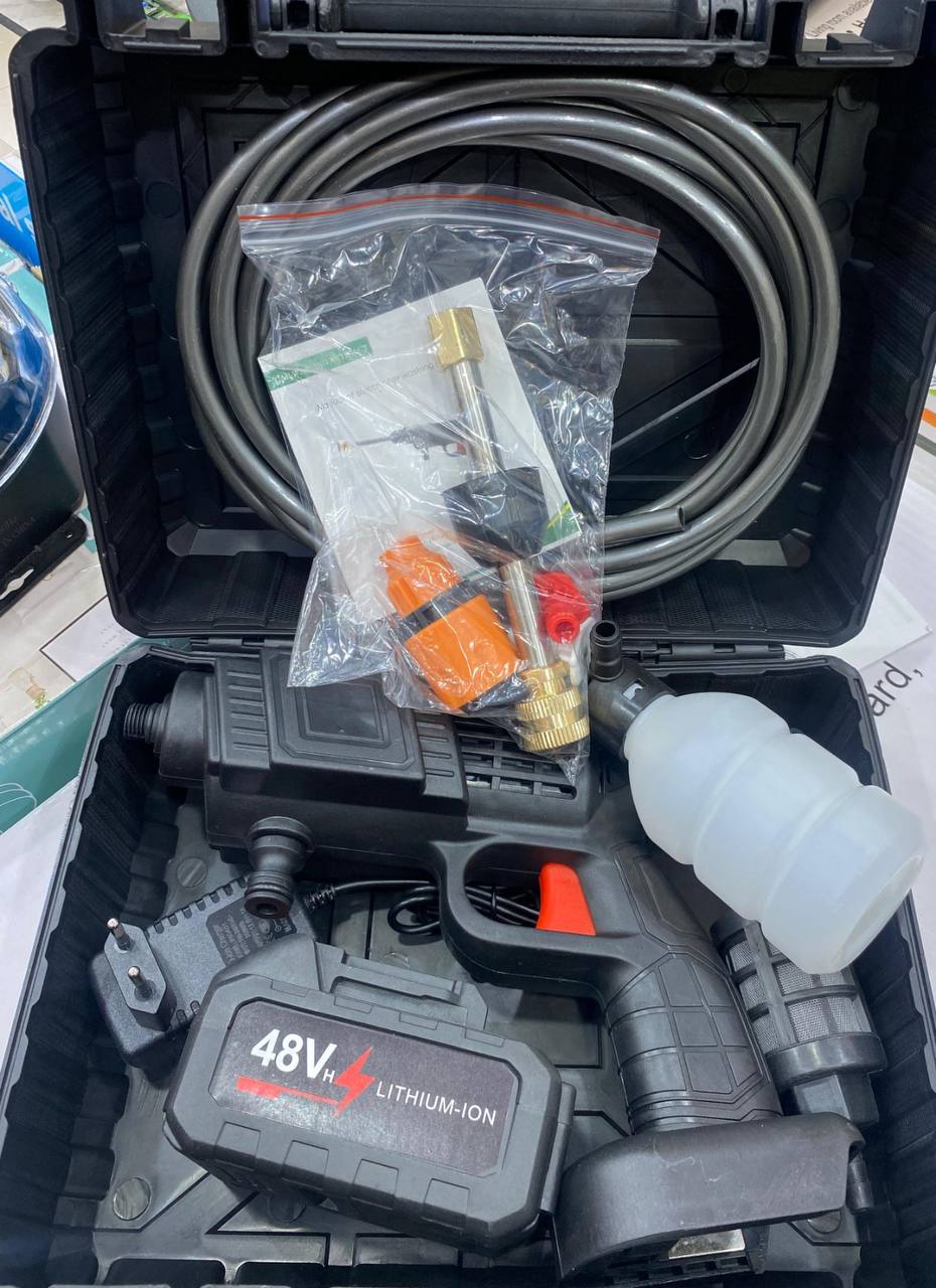 High Pressure Car Wash Set with All Accessoires Electric Pressure Washer Gun for Bikes and Cars with Adjustable 3 in 1 Nozzle and 5M Hose Pipe- Black