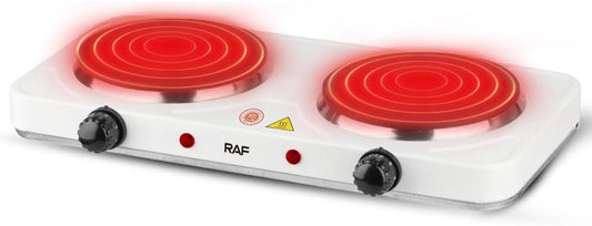 RAF ELECTRİC STOVE || Stainless Steel double Hot Plate || 2000W || Adjustable Temperature Control For five levels