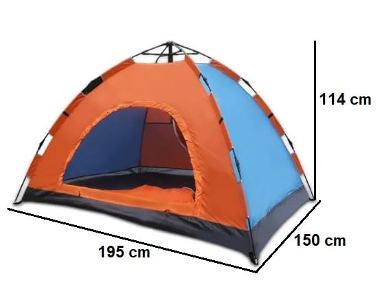 olyester Automatic Pop Up Camping Tent - Hydraulic Dome Tent for Camping, Hiking, Travel, Picnic, Fishing, Beach - Includes Carrybag (3 Person-Automatic Hydraulic Tent), Multicolor