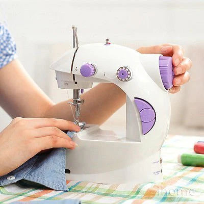 Mini Sewing Machine for Home Tailoring Use | Mini Silai Machine (White & Purple)