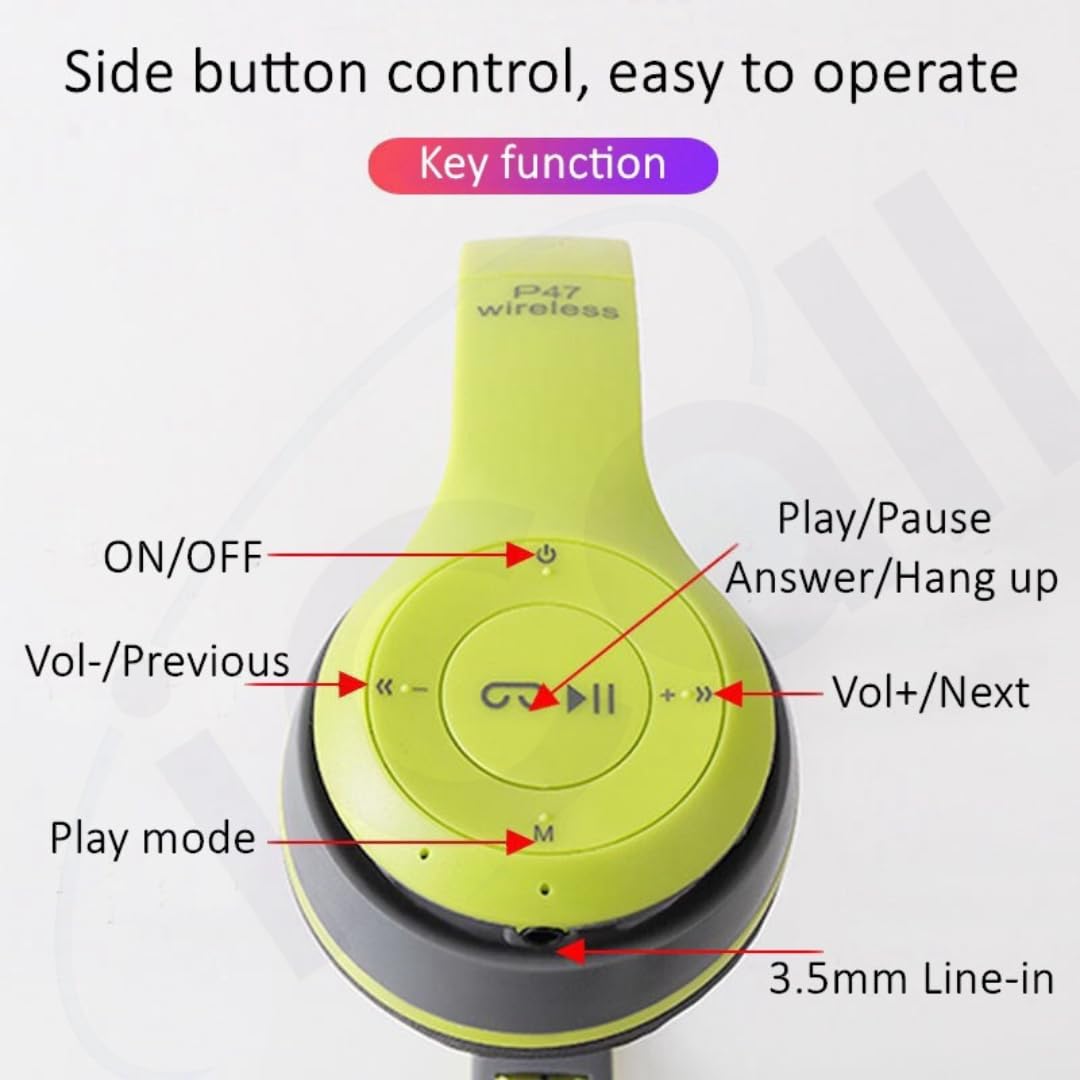 P47 WIRED & WIRELESS SUPER EXTRA BASS BLUETOOTH HEADSET