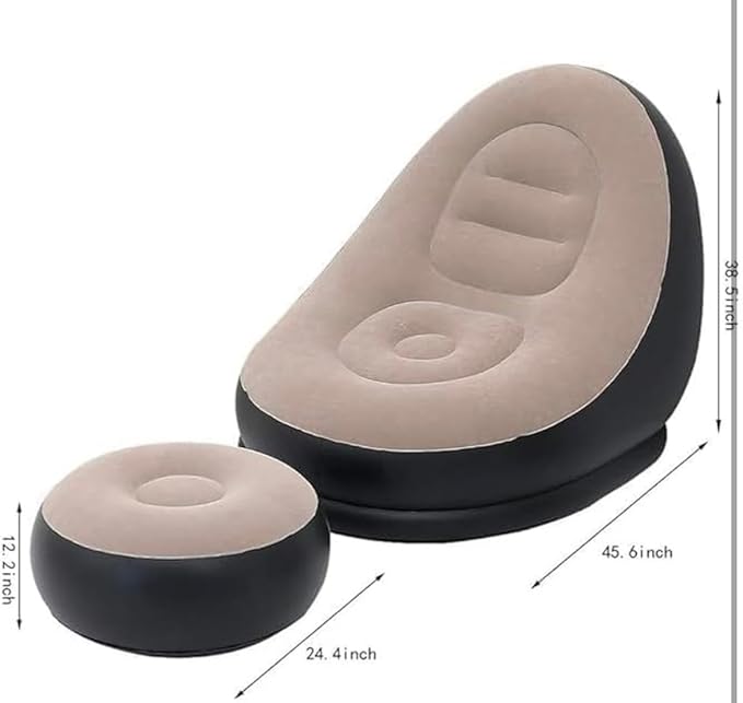 INFLATABLE RECLINER LOUNGE CHAIR WITH FOOTSTOOL