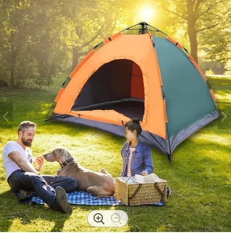 olyester Automatic Pop Up Camping Tent - Hydraulic Dome Tent for Camping, Hiking, Travel, Picnic, Fishing, Beach - Includes Carrybag (3 Person-Automatic Hydraulic Tent), Multicolor
