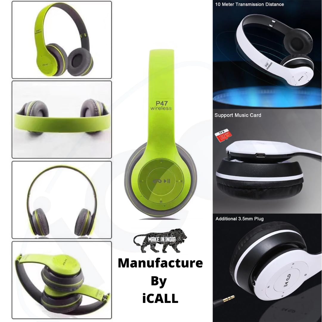 P47 WIRED & WIRELESS SUPER EXTRA BASS BLUETOOTH HEADSET