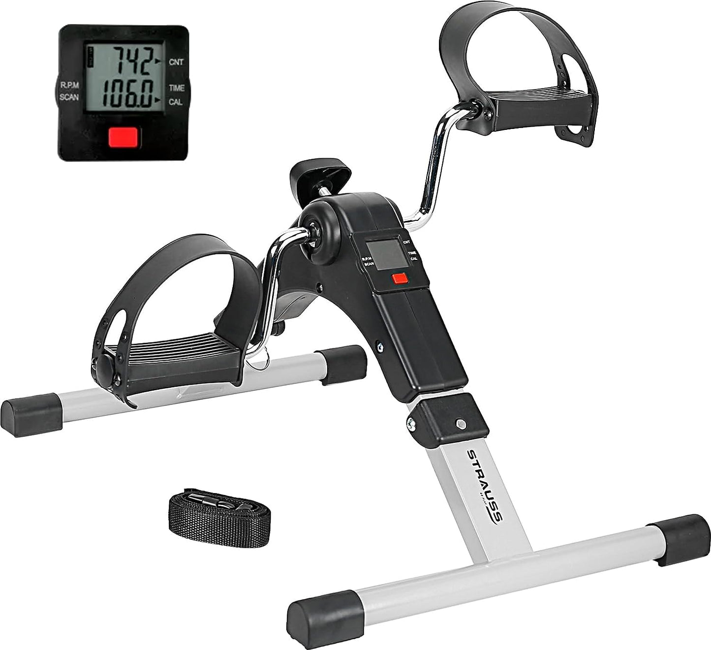 Pedal Exerciser- Portable Exercise Peddler with LCD Display and Resistance Control for Low Impact Cardio Training, Joint Flexibility, Legs and Arms Exercises for Men, Women and Elderly