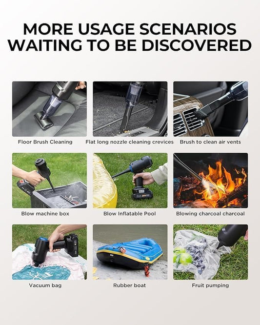 Cordless Handheld Vacuum Cleaner, Multifunction, Rechargeable with Lithium Battery, Black