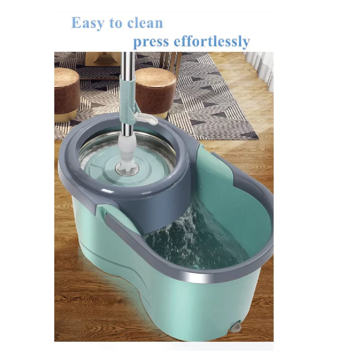 AUTOMATIC SPIN MOP | "WET MOP BUCKET SET WITH AUTOMATIC SPIN FUNCTION CLEANING MOP WITH SPINNER FOR LIVING ROOM KITCHEN BALCONY OFFICE"