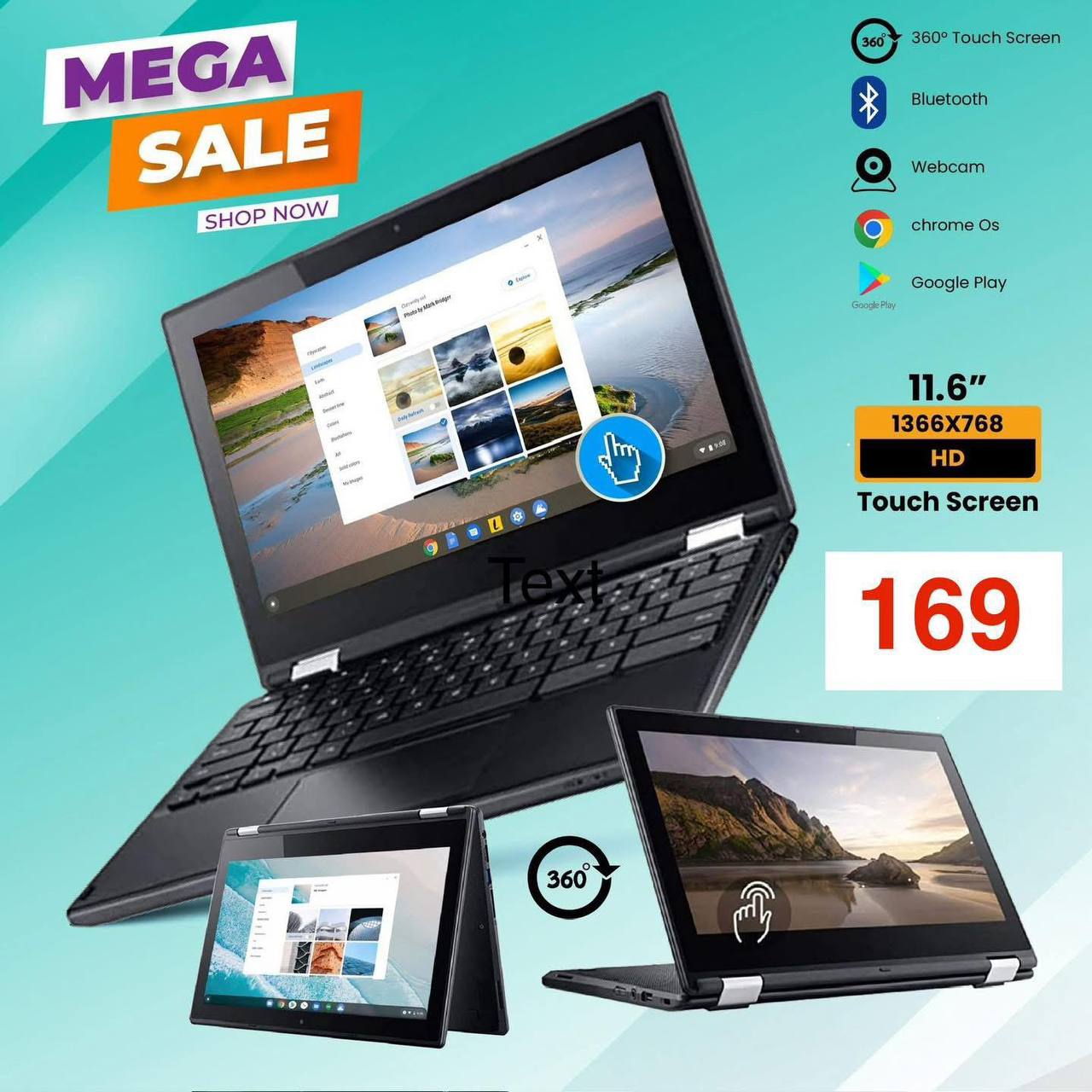 ACER 360 DEGREE FOLDABLE AND TOUCH SCREEN CHROMEBOOK