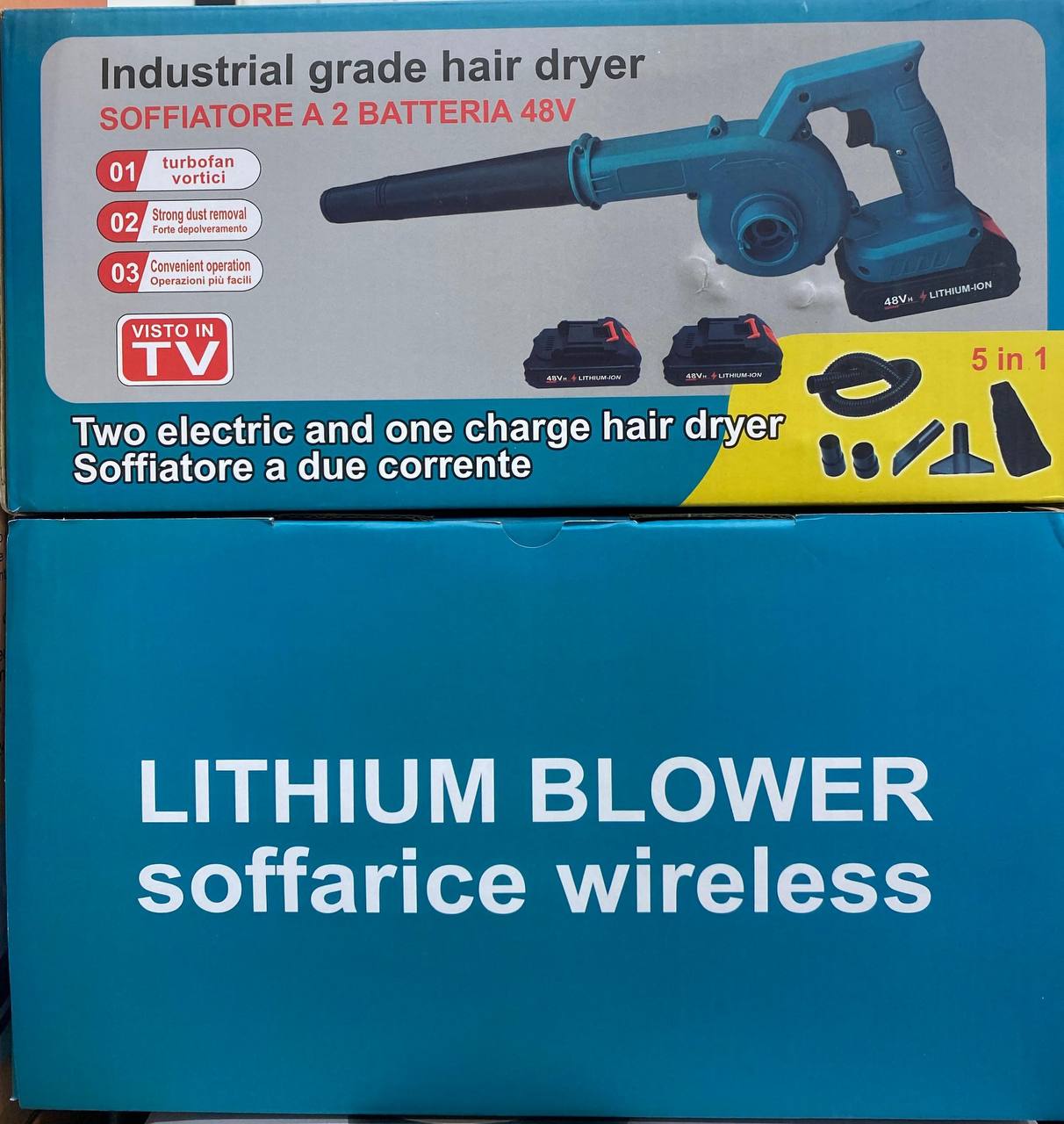 Cordless Leaf Blower with 2 Battery & Charger, 2-in-1 Electric Leaf Blower & Vacuum