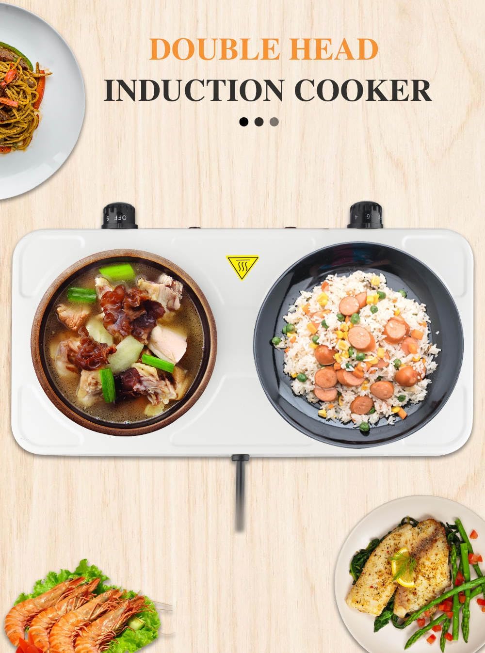 RAF ELECTRİC STOVE || Stainless Steel double Hot Plate || 2000W || Adjustable Temperature Control For five levels