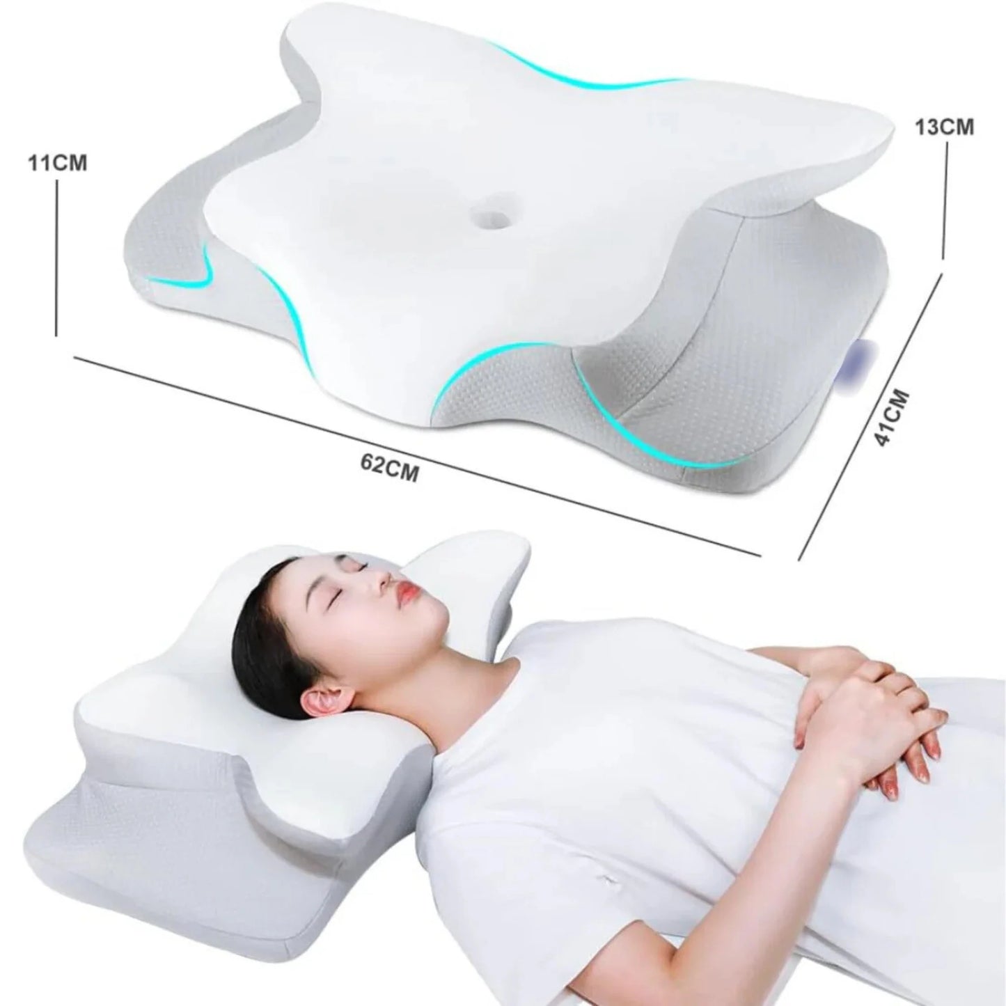 Orthopedic Ergonomic Butterfly Shaped Memory Foam Cervical Pillow for Neck Pain
