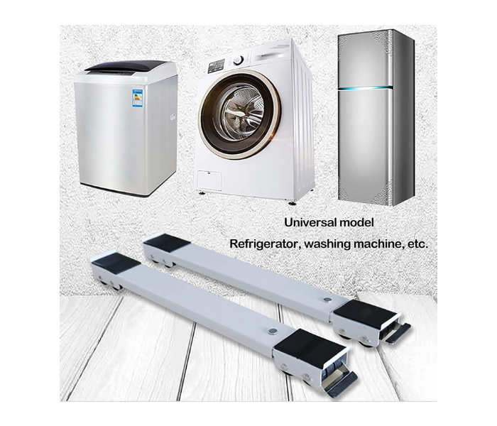 adjustable Multi-Functional Movable Base Stand for Washing Machine & Refrigerator – Heavy Duty Rolling Trolley (Load up to 138KG)